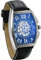 JewelryWe Herrenuhr Analog Automatik Uhr Automatische Mechanische Leder Band Totenkopf Schädel Skelett Armbanduhr Automatikuhr mit Rechteckig Römischen Ziffern Zifferblatt, Silber