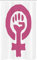 ABAKUHAUS Feminist Schmaler Duschvorhang, Feminism Ideology, Badezimmer Deko Set aus Stoff mit Haken, 120 x 180 cm, Magenta und Weiß