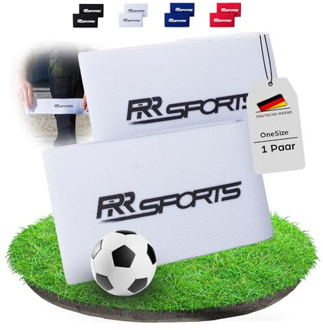 RR Sports - Schienbeinschonerhalter Fußball für Herren und Damen weiß, Stutzen Halterung Fussball als Schienbeinschoner Halter, weiße Profi Guard Stay Stutzenhalter für Fußballstutzen als Tape Ersatz