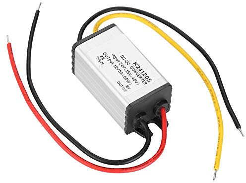 DC 24 V auf 12 V Konverter, Converter 5 A 60 W Spannungsreduzierer, Absenker, Netzteil, Trafo, Reduzierer, Regler für Auto, LKW, Boot, Solarsystem