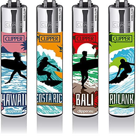 Clipper Feuerzeug 4er Set: (Surf Destinations)