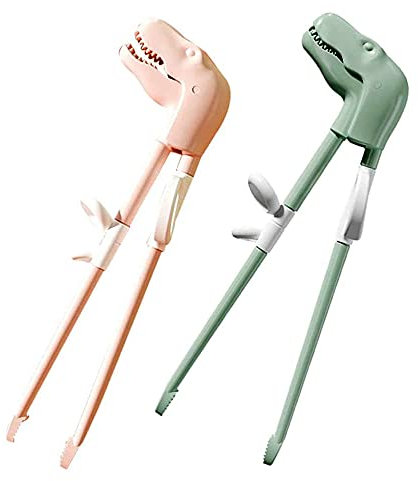 2Pcs Dinosaur Children Learning Chopsticks Training Chopsticks Easy to Use Right Learning Chopsticks for Children Kids Beginners