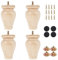 camouflage net 4PCS Wooden Furniture Legs Height Sofa Legs Replacement Armchair Feet Wood Couch Cabinets Legs with Mounting Plate and Screws for Sofa Couch Armchair Cabinet, 11cm