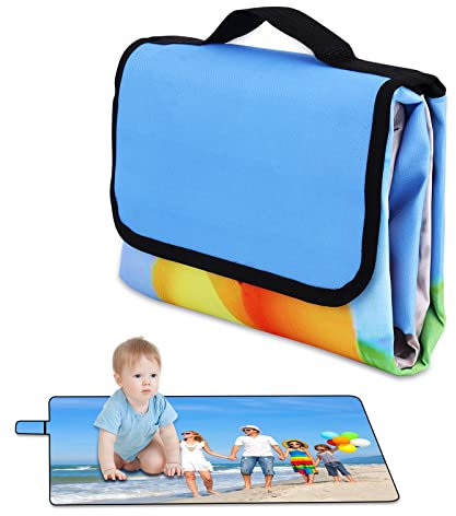 Dinikally Personalisierte Foto Picknickdecke Outdoor Picknickdecke Benutzerdefinierte Campingdecke Mit Tragegriff (sty1)