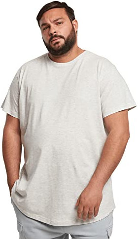 Urban Classics Men's Shaped Long Tee T-Shirt, lightgrey, XS