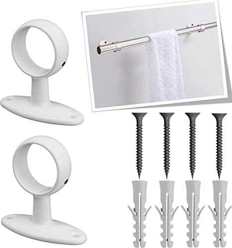 parpyon® 2 Supporti per bastoni Tende in Metallo da 32mm, staffe Bastone Tenda - Corrimano ringhiera a muro, Materiale Resistente per Appendi Prodotto Italiano (518BI, 32MM)