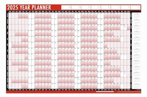 2025 Wall Planner Calendar A1 Large Laminated unmounted 85cm X 58cm