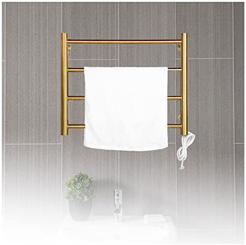VVLXRIC Porte Serviette Electrique sur Pied, Chauffage Rapide Mural SèChe Serviette sur Pied Chauffant, Taux D'éTanchéIté Ip44 Poli Seche Serviette Salle De Bain Mural,4Bars