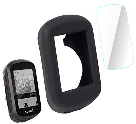 CNC Case for Garmin Edge 530 830 130 1030 Silicone Protective cover,Tempered Glass Screen Protector for Garmin Edge 530 830 130 1030 Film Anti-Scratch High Definition Full Coverage