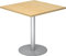 bümö Besprechungstisch, Esstisch klein, Tisch eckig 80x80 cm - Kleiner Esstisch Ahorn, Rundtisch Esstisch 2 Personen mit Holz-Platte, Säule aus Metall in Silber, Konferenztisch, Bistrotisch