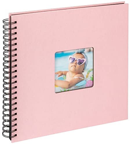 walther design Fotoalbum rosa 30 x 30 cm Spiralalbum mit Cover-Ausstanzung, Fun SA-110-BR