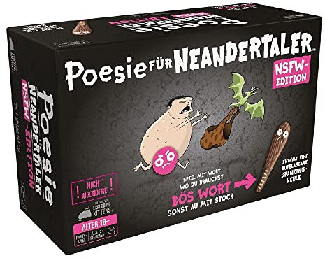 Exploding Kittens, Poesie für Neandertaler NSFW-Edition, Partyspiel, Kartenspiel, 2+ Spieler, Ab 18+ Jahren, 15 Minuten, Deutsch