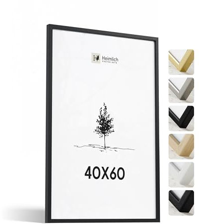 Heimlich® - Cadre photo - 40 x 60 cm, chêne, noir - Cadre photo moyen pour collage avec film plastique - Montage mural uniquement