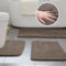 Ceneco Badezimmerteppich Set 3 Teilig,rutschfeste Mikrofaser Badematten,Waschbar 40×50cm U-Form Toilettenmatte, 50×60cm Kleiner Badvorleger, 50×80cm Badewannenteppich (3PCS Braun)