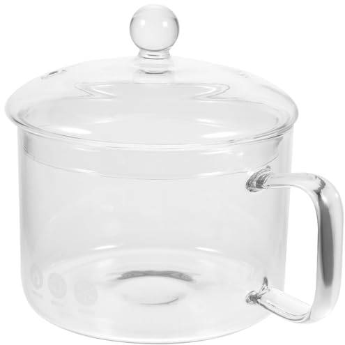 Alipis Glaskochtopf 0.95L Mit Deckel Aus Hochborosilikat Glas Für Offenes Feuer Multifunktionaler Nudeltopf Und Gesundheits- Mikrowellen- Und Ofenfest Für Küche Und Restaurant
