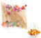 100 piezas de 10 colores surtidos de bambú para alimentos y bebidas, cócteles, selecciones de sándwich, frutas y otros alimentos para fiestas, palillos de dientes de madera
