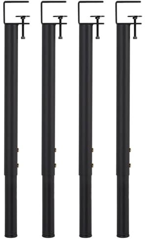 HACSYP F-Shape Dining Desk Legs, DIY Furniture Support Legs, Adjustable Metal Clamp Table Legs, for Coffee Table,Bench,Dining Desk (Color : Schwarz, Size : 4pcs)