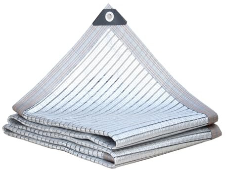 YiHYSj 85% Rete ombreggiante Panno Ombreggiante Alluminio Telo Ombra Riflettente Rete Telo Ombra a Rete Traspirante Pergola Resistente ai Raggi UV Protezione Solare (3m x 5m)