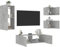 ShGaxin 4-TLG. TV-Wohnwand mit LED-Leuchten Betongrau, Wohnwand Wohnzimmer, Wohnzimmer Möbel, Schrankwand Wohnzimmer, Tv Möbel, Anbauwand Wohnzimmer - 3216884