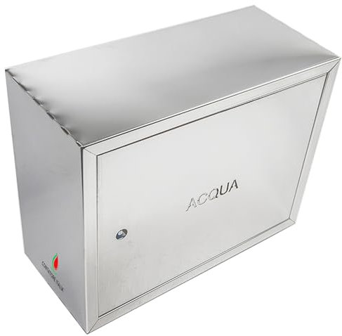 Contatore Italia Cassetta Contatore ACQUA Acciaio INOX Aperta Posteriormente Completa di Chiave e Quadrello (500x700x200)