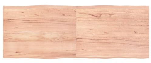 Rantry Piano del tavolo marrone chiaro 160 x 60 x (2-4) cm in legno massello trattato, bordo vivo, piano di lavoro da cucina, piano di lavoro, piano di lavoro