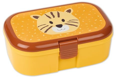 Lutz Mauder Brotdose Kinder mit Fächern, Tiger Lunchbox Kinder, Brotbox, Snackbox, Vesperbox, Kindergarten, Schule, KITA, Vorschule, Reise, Picknick