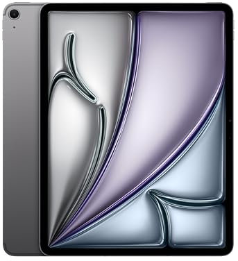 Apple 13 iPad Air (M2): Liquid Retina Display, 256 GB, 12 MP Querformat Frontkamera/12 MP Rückkamera, WLAN 6E und 5G Mobilfunk mit eSIM, Touch ID, Batterie für den ganzen Tag – Space Grau