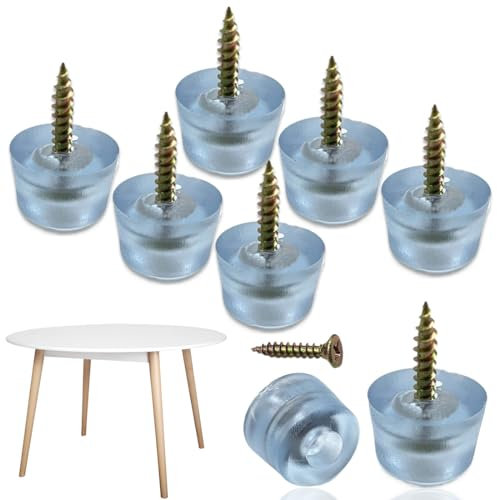 OQKAHIV Conjunto de 8 patas de goma atornillables para muebles, para sillas de audio, como protectores de piso en el exterior, Con tornillos incluidos y tope de goma para mayor seguridad y durabilidad