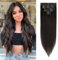 S-noilite Clip in Hair Extensions Human Hair 12 Inch 8pcs 18clips Human Hair Extensions Clip In Thin Weft Hair Extensions Natural Black 55g