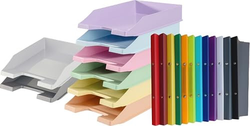 Papiertiger Premium Ringbuch aus dickem Kunststoff | DIN A4 20mm Rücken mit 2-Ring Mechanik 15mm | perfekt für Schule, Büro und Freizeit (12 Farben | Bundle Ablagen)