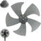 Fan Blades Replacement, 14 Inch Fan Blade with Five Plastic Leaves & Nut Cover Low Noise Standing Replacement Fan Blades for Household Standing Pedestal Fan, Oscillating Fan, Table Fan