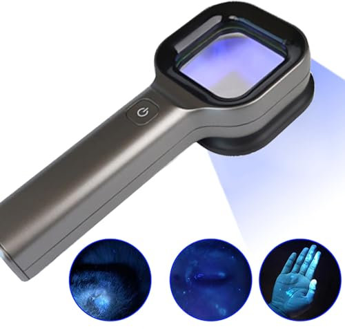 Skin Analyzer Wireless Wood Lamp, Portable Facial Salon Beauty Analyzer for Skin Analysis, Pet Testing, One-Key Operation, Importierte Lichtquelle, klare und stabile Beobachtung