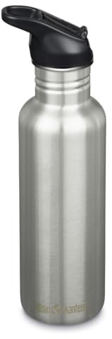 Klean Kanteen Fahrrad Trinkflaschen Classic Narrow (Flip Sport) mit Trinkverschluss aus Edelstahl in der Farbe Brushed Stainless mit einem Volumen von 800 ml, 1011192