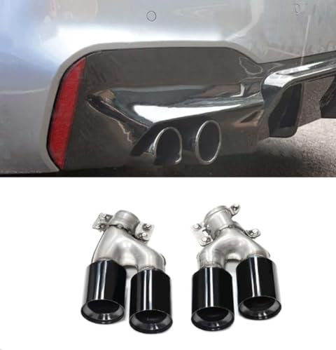 KAEW Endstuck Auspuff für BMW G30 G31 525i 528i 530i M5, Auspuffblenden Edelstahl Auto Endstück Endschalldämpfer Spitze Endrohrblende,normal-B Black
