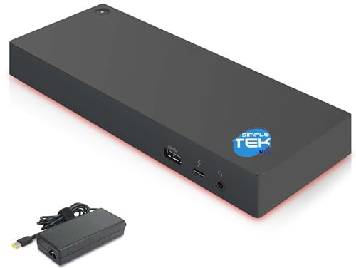 SIMPLETEK - Thunderbolt 3 Gen 2 Dockingstation kompatibel mit Lenovo E490S L480 P 51S 52S X1 Yoga Gen 2 Gen 3 (Generalüberholt)