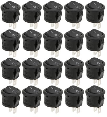 Interruptor de balancín redondo pequeño 20 piezas con revestimiento de zinc – Interruptor de alimentación para electrodomésticos