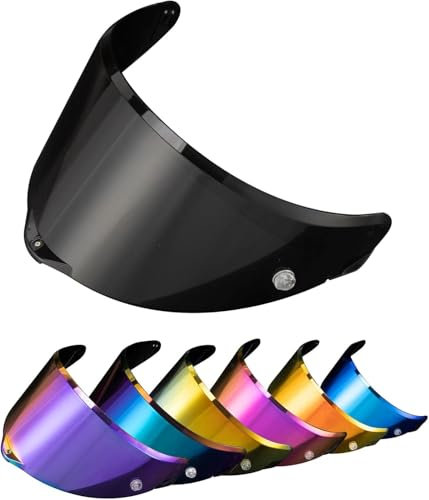 PSLER Helm Visier Verspiegelt für AGV Pista GP RR Pista GPR CORSA-R RACE 3 RACE 2,Helmvisier Getöntes Visier Motorradhelm Zubehör Ersatz(Tiefes Schwarz)
