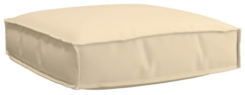vidaXL Kissen Beige 60 x 60 x 12 cm Oxford-Stoff, Elegantes Wohnzimmersofakissen, quadratisches modernes Kissen für drinnen, draußen, wasserfest und vielseitig