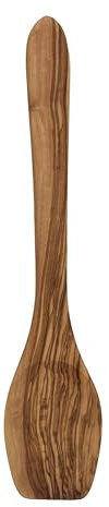 Kochlöffel Wender „Nova“ aus Olivenholz 30 cm – handgefertigt & naturbelassen | Holzlöffel mit flachem, breitem Griff | Nachhaltiger Küchenhelfer, vegan, pflegeleicht | imediterranen Design