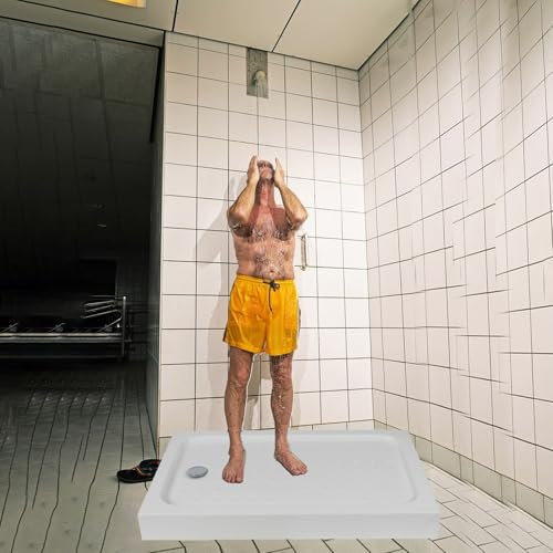 WLCGYD Shower Tray Anti Slip, Low Profile Bathroom Rectangle Shower Tray with Drain Hose & Waste Trap, Various Sizes 800 900 1000 700 900 1400 1500 1200 Mm(80 x 150 cm)