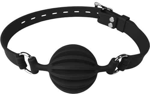 Bouth Gag Ball Mordaza de Bola de Silicona Bondage Mordaza Bola, 4,1cm | Mordazo Boca Silicona Ajustable Transpirable Sexual, SM Bondage Kit Juguete Sexual Sex Toy para Cosplay Sexy para Pareja