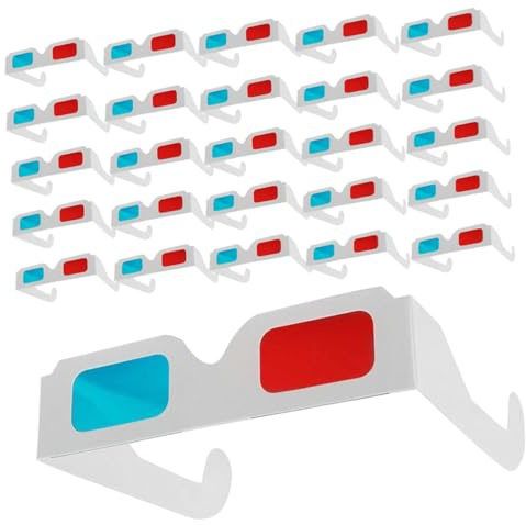 SHINEOFI 70 Pezzi Di Occhiali Occhiali 3D Rossi E Blu Carta Carta