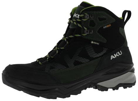 AKU Adapta Light GTX wasserdichte und leichte Herren Wanderschuhe mit griffiger Sohle und Goretex Membrane Black/Green EU 47