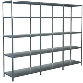 Schulte Regalwelt Steckregal mit 3 x 5 PowerMAX Fachböden, 85 kg Tragkraft, 200x260x50 cm (HxBxT), verzinkt (Lagerregal, Werkstattregal, Kellerregal, Garagenregal, Metallregal