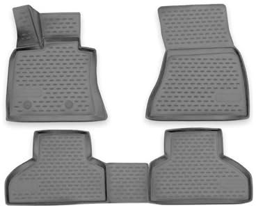 OMAC Gummimatten Fußmatten kompatibel mit BMW X5 F15 F85 2013-2018 TPE Automatten Grau 4X