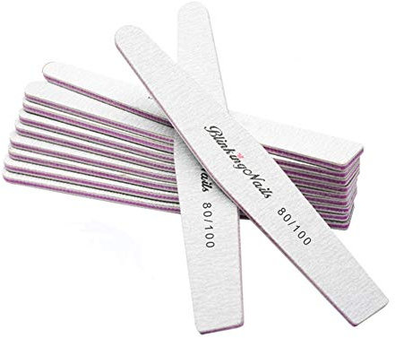 BlinkingNails Professionisti Lime per Unghie 80/100 File per Unghie, Nail Files and Buffers, Tavole Smerigliate Monouso per Unghie Acriliche, Nail Sanding Set di Levigatura per Unghie a Due Lati