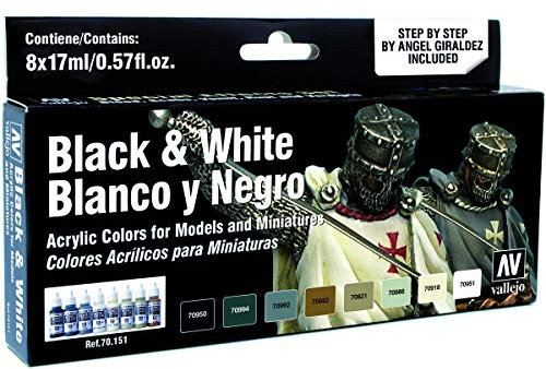 Vallejo Model Color Effects Set 70151 Black & White (8) by Angel Giraldez