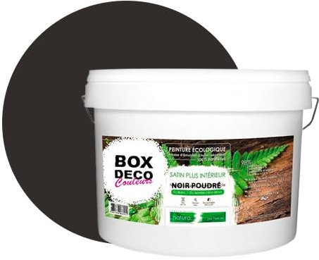 Peinture naturelle écologique aspect Satin NATURA - Tassili - Murale intérieur - 43 couleurs - 10 L - 140 m² … (Noir Poudré)
