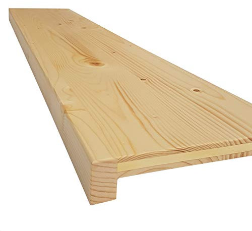 Holz-Projekt-Summer Fensterbank FICHTE Massivholz Treppenstufe Renovierungsstufe Trittstufe Maßanfertigung (40 x 110cm, Oberfläche unbehandelt)