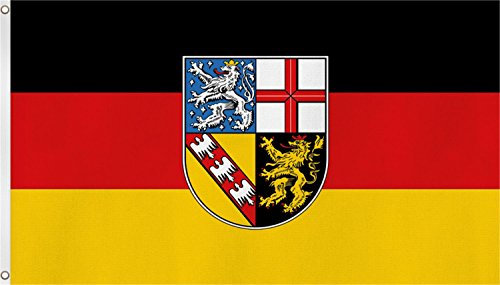 TOP QUALITÄT !! Fahne Flagge, Grösse: ca. 90x150 cm, Ordentliche Stoffqualität - Stoffgewicht ca. 110 gr/m2 Farbe Saarland